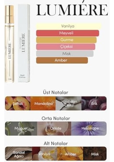 Lumiére Edp Kadın Seyahat Boy Parfüm 10 Ml Şekerli-vanilya-gurme Narenciye, Müge, Orkide, Misk AÇIK PEMBE