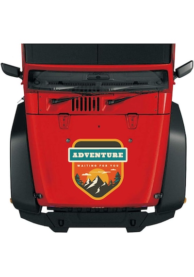 Adventure Kamp Dag Sticker - Araba Oto Motosiklet Karavan Cam Sticker - 00118 30x29 Cm