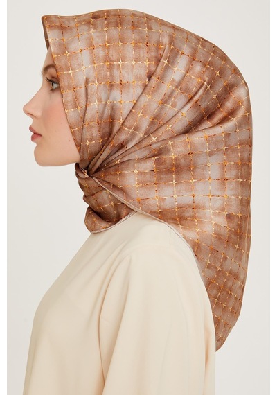 Armine İpek Eşarp 2025 Kış - 9259-82 Bej Twill BEj