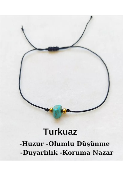 Turkuaz Kırıktaş Makrome Bileklik Çok Renkli
