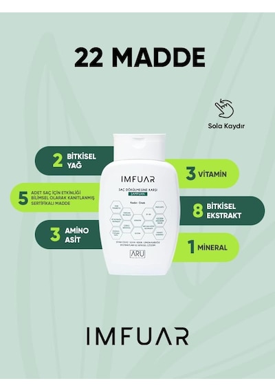 Ayrex Bitkisel Şampuan Saç Dökülmesine Karşı, 300 Ml, 22 Aktif Madde