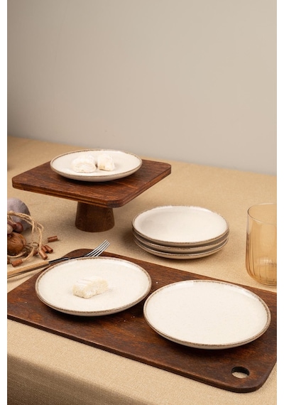 Moderna 6 Parça 15cm Pasta Tabağı Tarçın Krem