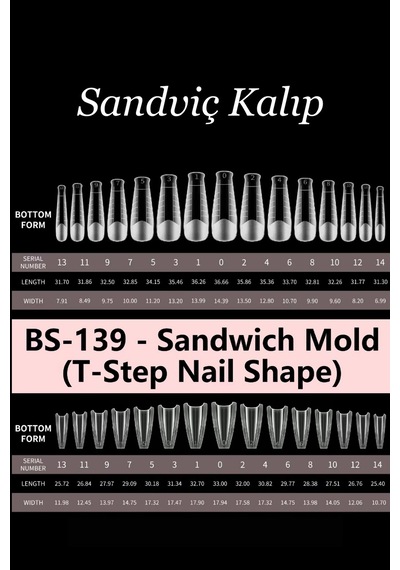 Dual Form Sandviç Kalıp Protez Tırnak Kalıp Üst From Alt Form Bs139