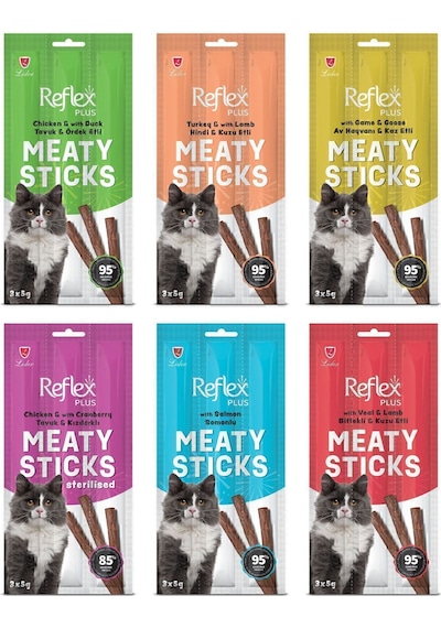 Reflex Meaty Sticks Karışık Kedi Ödül Maması Seti 6'lı 3 x 5 G