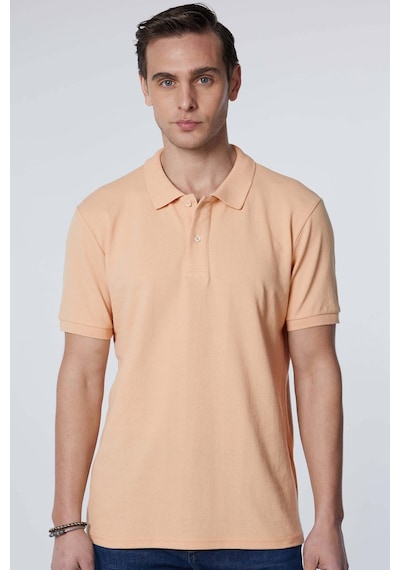 Tudors Erkek Slim Fit Dar Kesim Pamuklu Yumuşak Doku Nefes Alan Kumaş Kıvrılmaz Yaka Bej Polo Yaka Tişört-30769-bej Bej