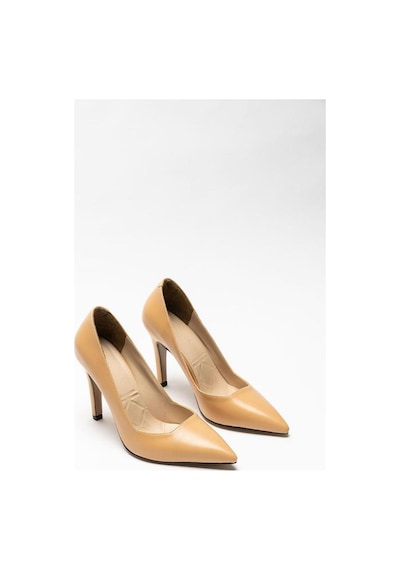 Aycan Shoes Kadın Kaydırmaz Taban Yumusak Deri Topuklu Stiletto Alara 001