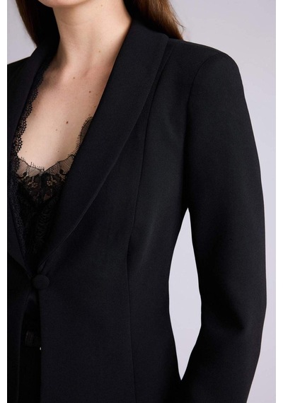 Defacto Fıtted Krep Blazer Ceket G7816ax26spbk81 Siyah-bk81