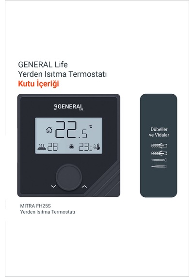 General Life Mitra Fh25s Yerden Isıtma Termostatı - Siyah