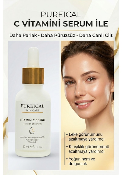 Pureical C Vitamini Serum %5, Aydınlatıcı, Leke Karşıtı Ve Anti-aging Bakım 30 Ml