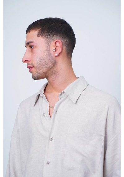 Taş Basic Yarım Kollu 1b Ch Oversize Gömlek Taş