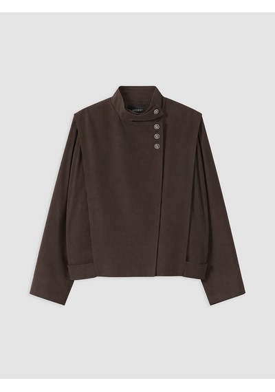 Lcw Modest Kahverengi Dik Yaka Oversize Kadın Yağmurluk