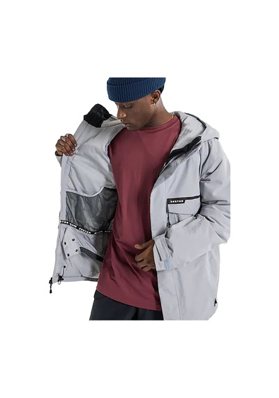 Burton Covert 20 Erkek Gri Snowboard Ceketi Silver Sconce