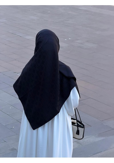 Qalortex Scarf Premium Jakarlı Mira B.boy Eşarp - Siyah