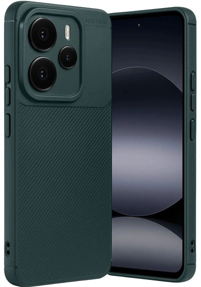 Xiaomi Note 14 5g Auto Focus Karbon Kapak - Koyu Yeşil Diğer