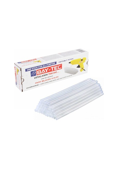 Mk0442 Mum Silikon Çubuk Şeffaf İnce 7.3x300mm 1 Kg Ambalaj