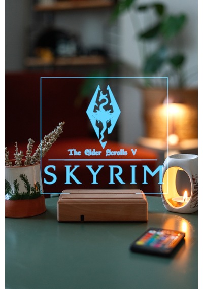 The Elder Scrolls V: Skyrim 16 Renk Kumandalı 3d Gece Lambası