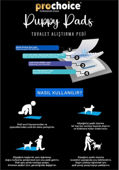 Prochoice Puppy Pad, Köpek Tuvalet Alıştırma Pedi 30lu Paket 60x90 Cm