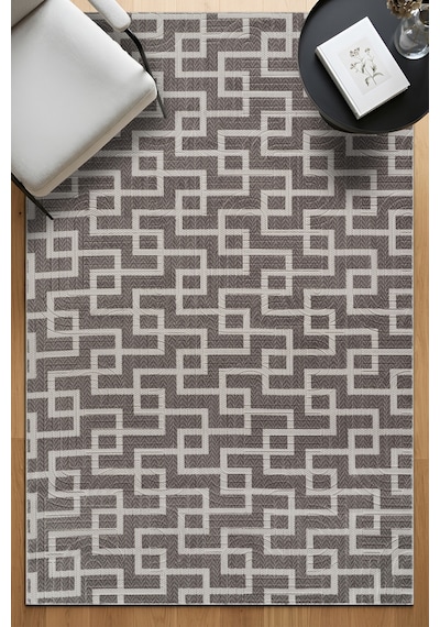 Villadia Home Textile Kaymaz Taban Modern Desen Halı Yolluk Leke Tutmaz Kolay Temizlenir Koridor Salon Yatak Mutfak Odası Vd1105gri Gri