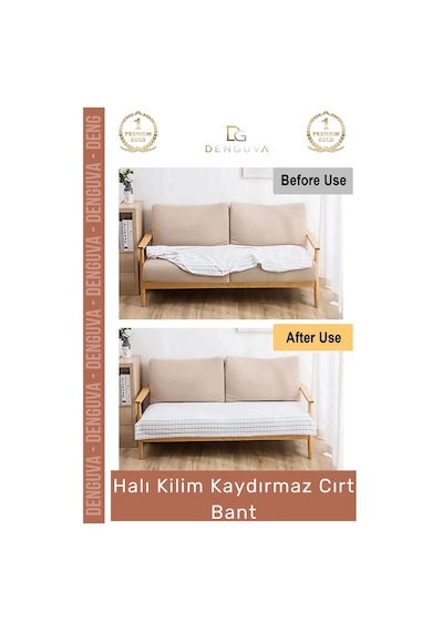 Cırtbant Halı Kaydırmaz Ped Yıkanabilir Tekrar Kullanılabilir Güçlü Sabitleyici 5 Cm 10 Adet Cırt B