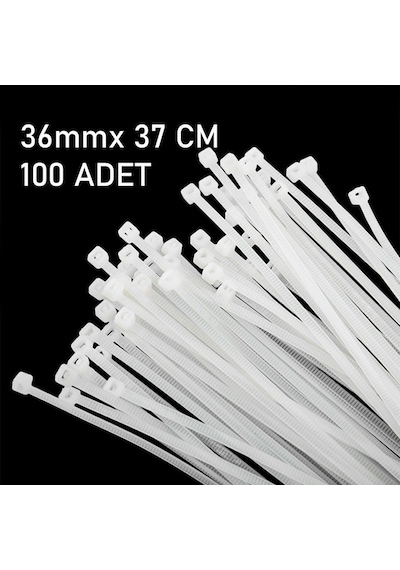 Kablo Bağı Plastik Cırt Kelepçe Beyaz 3.6x370 mm 37 cm 100 Adet