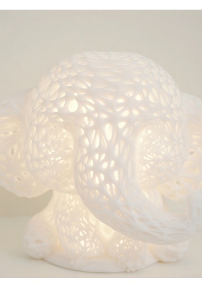 Sevimli Fil Çocuk Odası Gece Lambası 3d Tasarım Led Işıklı Masaüstü Mesh Dekor Hediyelik Beyaz