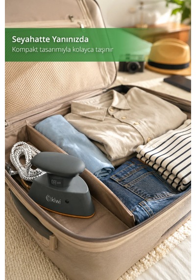 Ksı-631 Seyahat Ütüsü Kompakt Tasarım Yapışmaz Taban Isıya Dayanıklı Stand