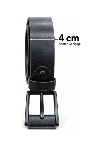 Suma Erkek Siyah Metal Tokalı 4 Cm Kot Ve Kumaş Pantolon Kemeri
