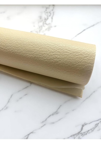 Varan Tekstil Yapışkanlı Krem Suni Deri 100 140 Cm