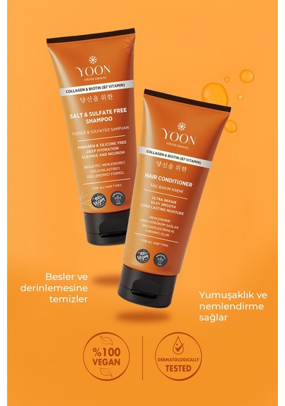 Tuzsuz Sülfatsız Şampuan 250ml, Saç Bakım Kremi 200 Ml, Bakım Çantası, Paraben Ve Silikon İçermez