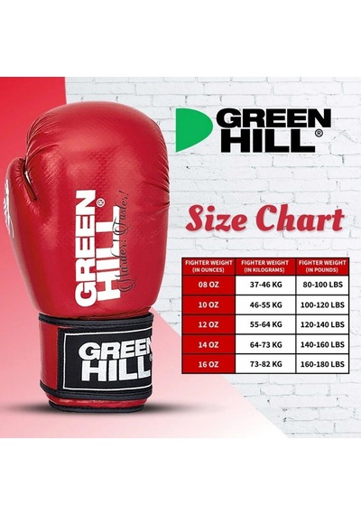 Green Hill Panther Carbon Deri Boks Ve Kick-boks Eldiveni Kırmızı
