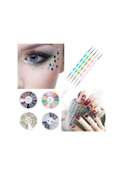 Nail Art Tırnak Süsleme Sanatı Tasarım Seti, 37 Adet, Tırnak Fırçası, Şerit Bant, Noktalama Kalemi, Suni Elmas Taşlar, Tırnak Süsleri Beyaz - Çok Renkli Nail Art Tırnak Süsleme Sanatı Tasarım Seti, 37 Adet, Tırnak Fırçası, Şerit Bant, Noktalama Kalemi, Suni Elmas Taşlar, Tırnak Süsleri Beyaz - Çok Renkli