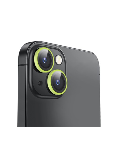 Buff Apple Uyumlu iPhone 14 / 14 Plus Neon Metal Lens Koruyucu Açık Yeşil