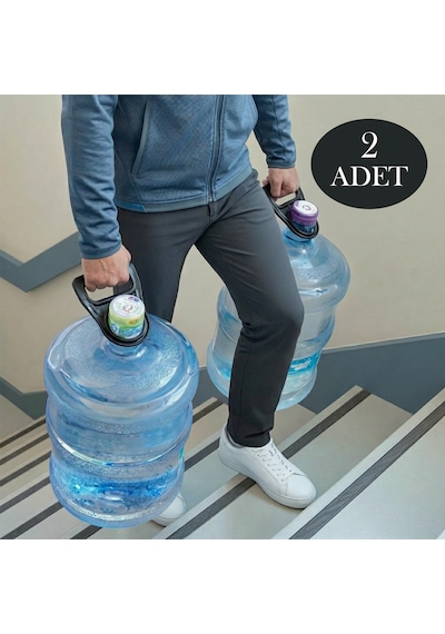 2 Adet Damacana Taşıyıcı - Damacana Tutacağı Damacana Taşıma Aparatı Siyah