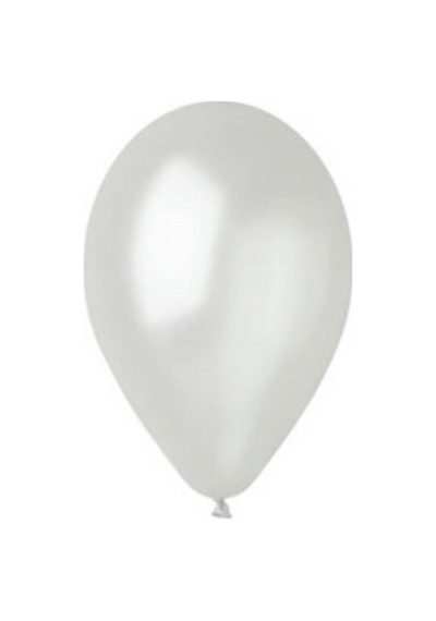 Balon Beyaz Metalik Balon - 10 Adet Çok Renkli