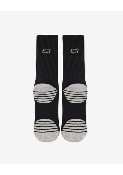 Skechers 3'lü Unisex Yarım Taban Destekli Crew Çorap Unisex Siyah Gri Çorap S119438-008