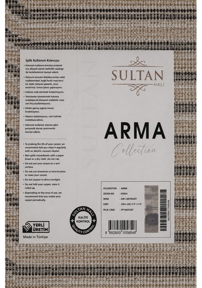 Arma Serisi Multi Gri Geometrik Desenli Modern Halı Mc 402 Çok Renkli