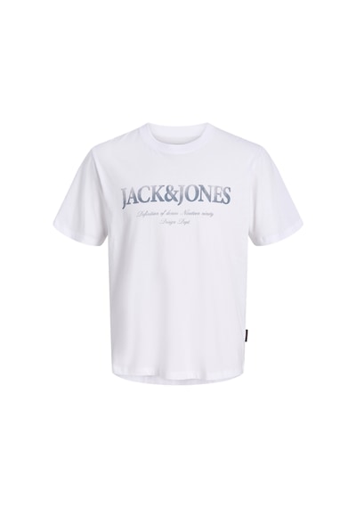 Jack & Jones Erkek Gögüs Logo Baskili Tisört - Devin - 12290173 Beyaz