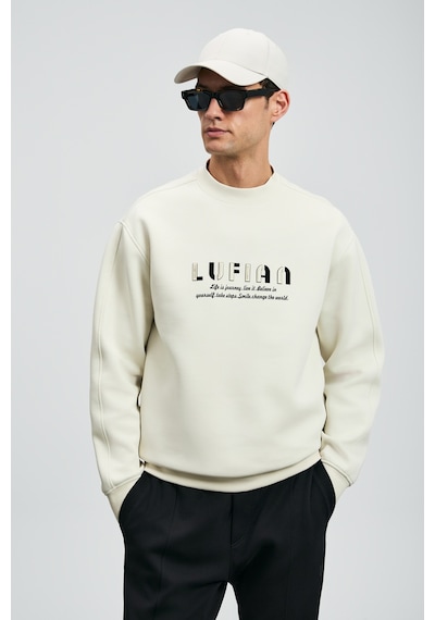 Lufian Oracle Erkek Sweatshirt Kırık Beyaz Kırık Beyaz 112030178100510 Beyaz