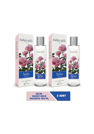 Selin 80 Derece Bahçe Gülü Parfümlü Kolonya Cam Şişe 180 ML x 2