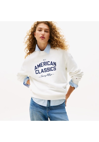 Tommy Hilfiger American Classic Kadın Beyaz Sweatshirt