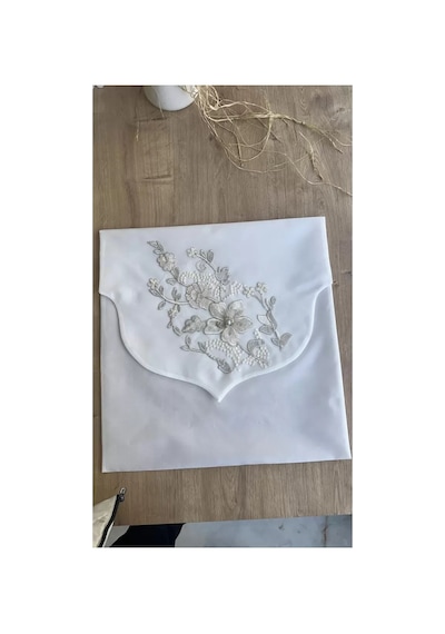 Fransız Güpürlü Zarf Bohça Nişan Söz Saten Bohça Lüks 3 Boyutlu Çeyizlik Bohça 50x50 Cm 1 Adet Bzckh791 Çok Renkli