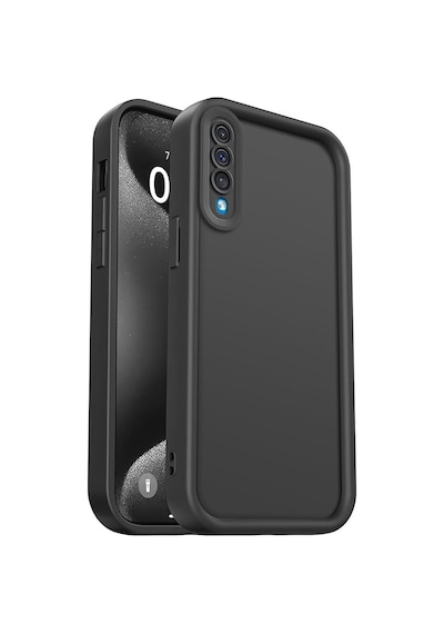 Fibaks Galaxy A50/a30s Uyumlu Kılıf Kamera Korumalı Yumuşak Dokulu Darbe Emici Siyah Silikon Kapak