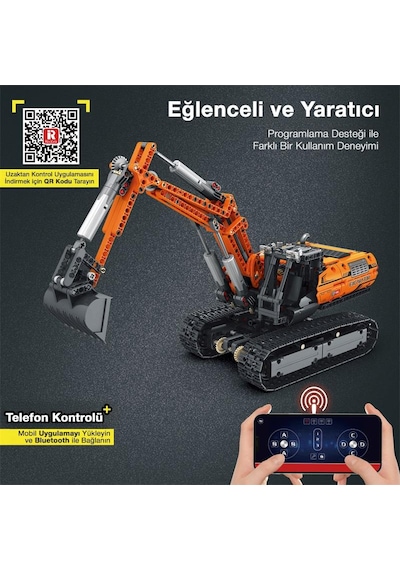 Reobrix Technic 22003 Excavator Kazıcı Kumanda&motorlu Yaratıcı Yapı Blok Seti Building Blocks - 1106 Parça