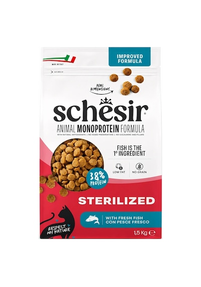 Schesir Monoprotein Balıklı Kısırlaştırılmış Yetişkin Kedi Maması 1,5 Kg