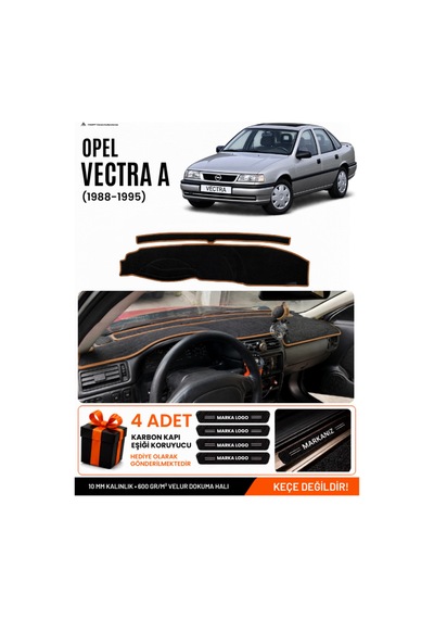Opel Vectra A 1988-1995 Uyumlu Torpido Örtüsü, Torpido Kılıfı - Siyah Kahverengi