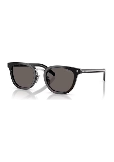 Prada Pr C01sd 16k731 49 Unisex Aynalı Oval Siyah Kemik Güneş Gözlüğü Siyah