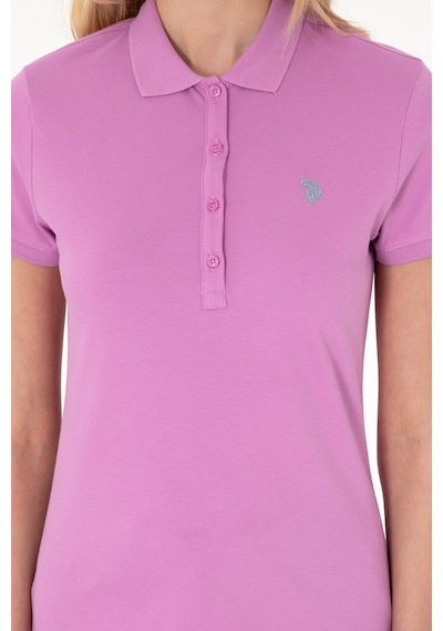 U.S. Polo Assn. Kadın Fuşya Basic Polo Yaka Tişört 50300830-VR023