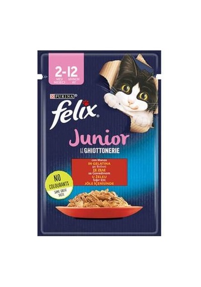 Pouch Junior Sığır Etli Yavru Kedi Konservesi 6 Adet 85 Gr