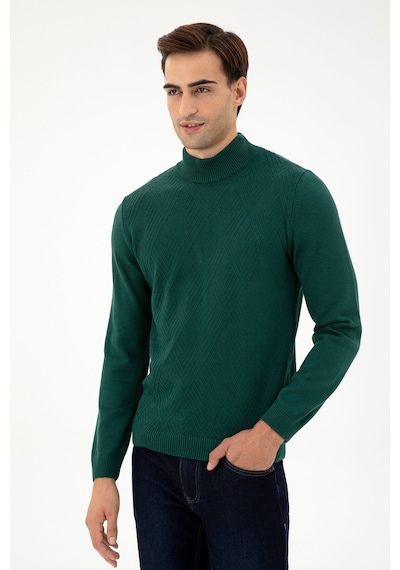 U.S. Polo Assn. Erkek Slim Fit Balıkçı Yaka Taş Kazak 50297038-VR079
