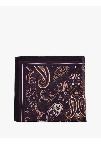 Koton Şal Desenli Kare Saten Fular Bandana Multıcolor 7wak50318aa Mavi